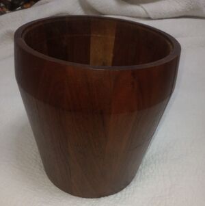 Sold On M....Wooden Trashcan